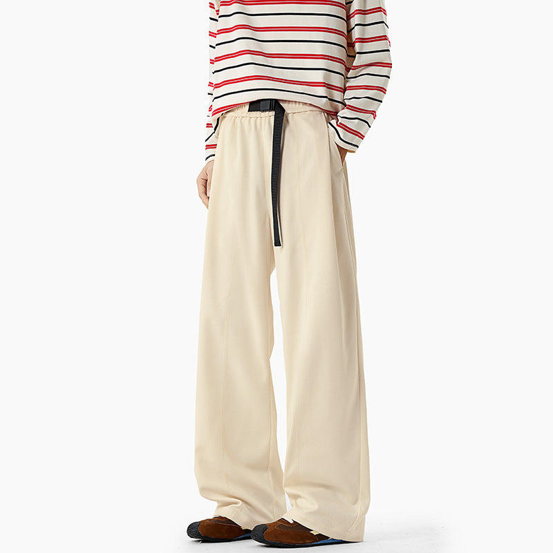 Herren Extraweite Drapierte Wide‑Leg‑Hose aus schwerfallendem Jersey mit Tunnelzugbund und Bundfalten Drune
