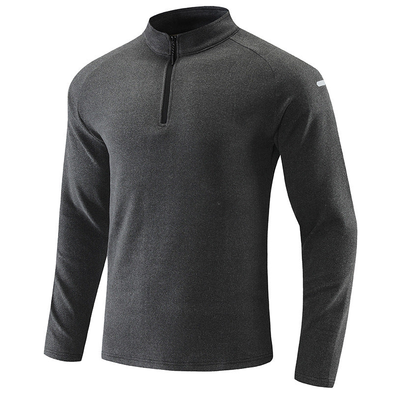 Herren Atmungsaktives Funktions-Langarmshirt mit Stehkragen und kurzem Reißverschluss Drune