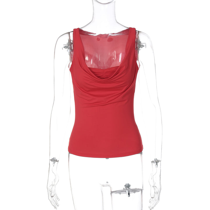 Damen Figurbetontes Tank-Top mit geschmackvollem Drapierungselement Drune