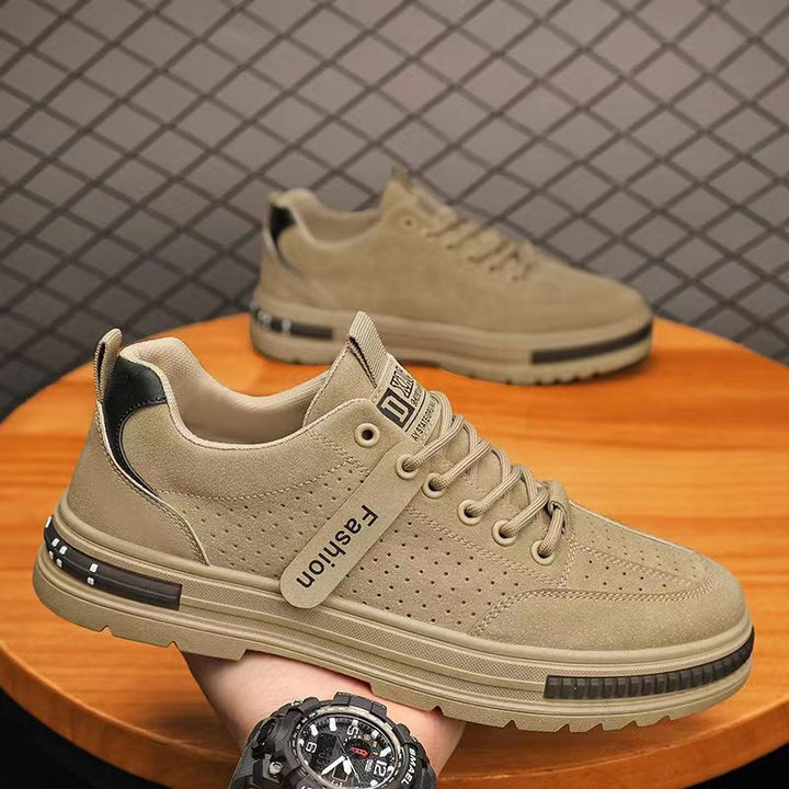 Herren Lässige Veloursleder-Sneaker mit perforiertem Obermaterial und robuster Profilsohle Drune