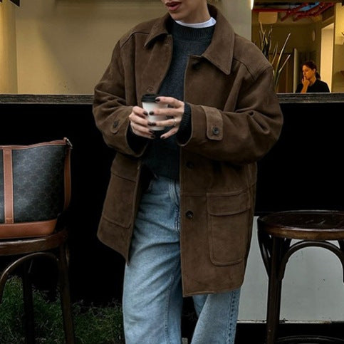 Damen Kunstlederjacke im modernen Design mit strukturiertem Schnitt und praktischen Taschen Drune