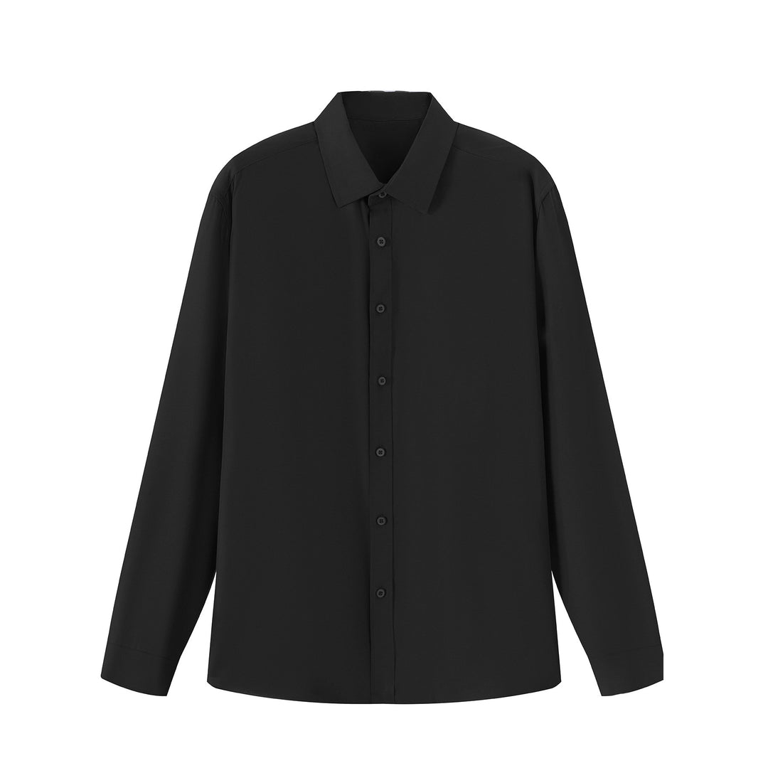 Damen elegantes Langarmhemd aus hochwertigem Stoff mit schmalem Schnitt Drune