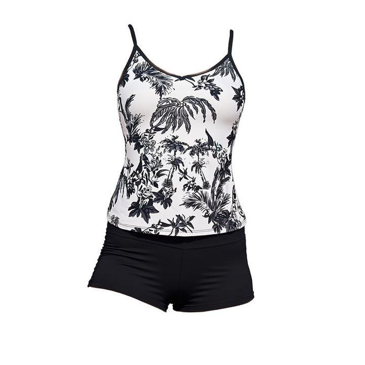 Damen Tankini-Set mit floralem Top und sportlichen Shorts Drune
