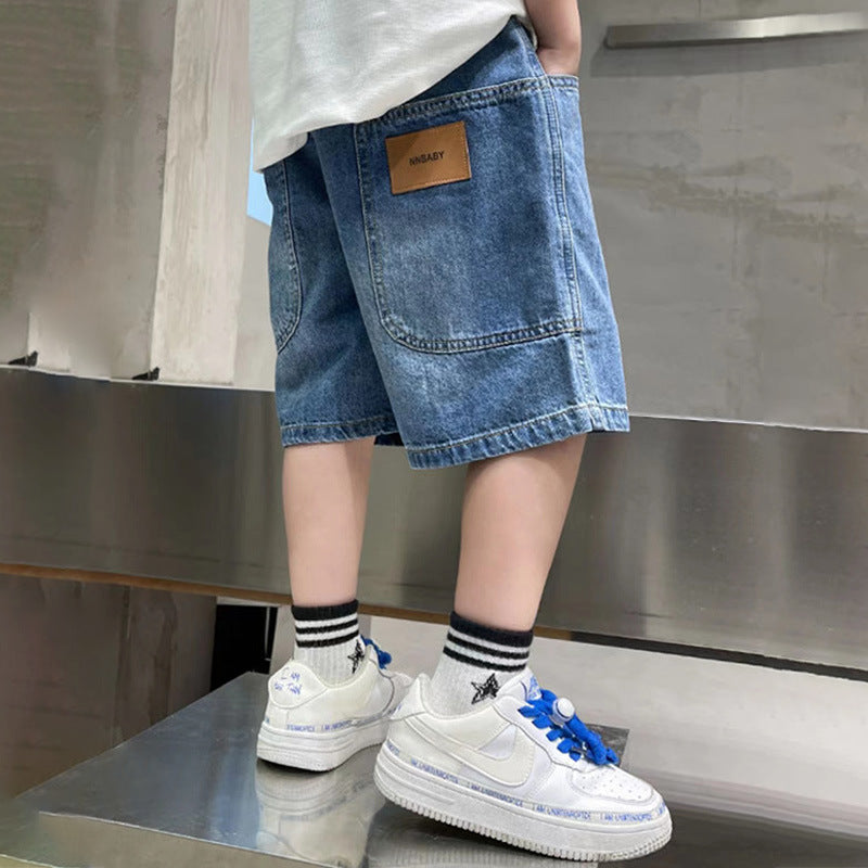 Unisex modische Denim-Shorts mit großen Taschen Drune