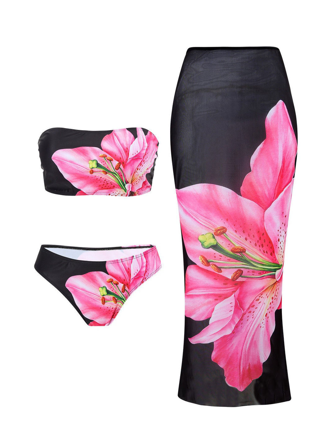 Damen Elegante Strandmode mit Blütenmuster Drune
