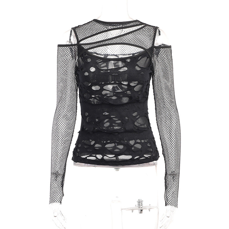 Damen figurbetonte Bluse mit Rüschendetails und Schnürung Drune