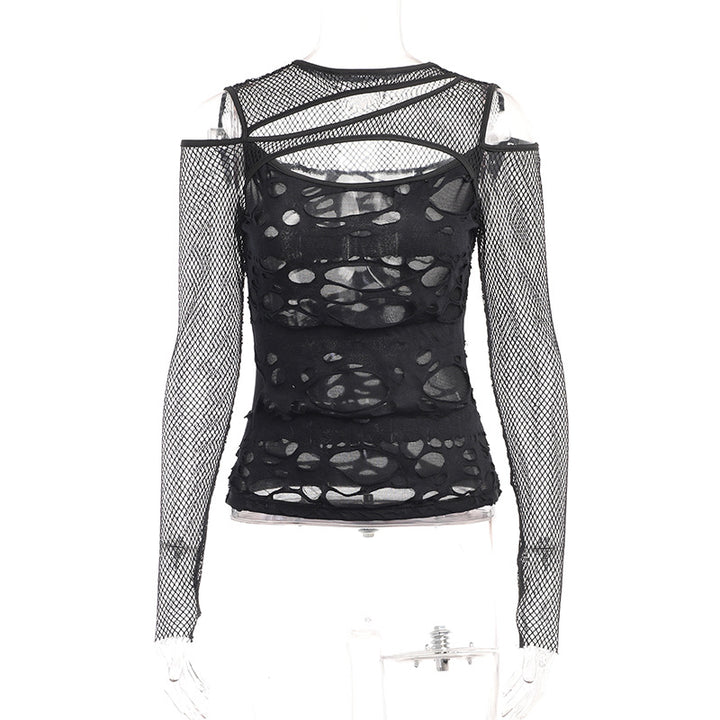 Damen figurbetonte Bluse mit Rüschendetails und Schnürung Drune
