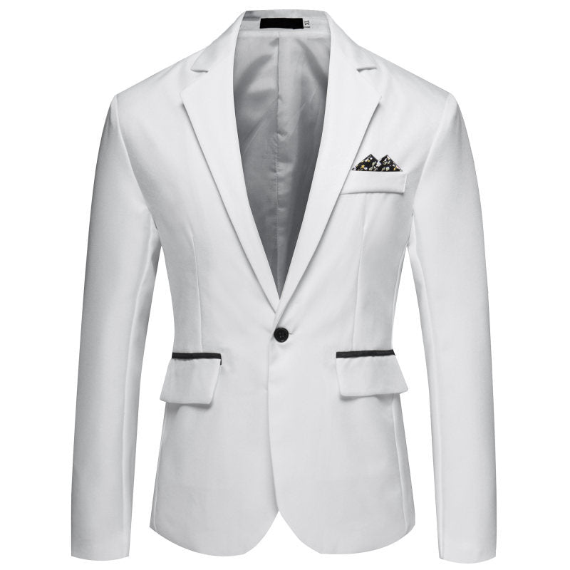 Herren Slim-Fit Smoking-Sakko mit Ein-Knopf‑Verschluss und kontrastierten Pattentaschen Drune