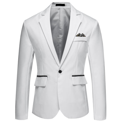 Herren Slim-Fit Smoking-Sakko mit Ein-Knopf‑Verschluss und kontrastierten Pattentaschen Drune
