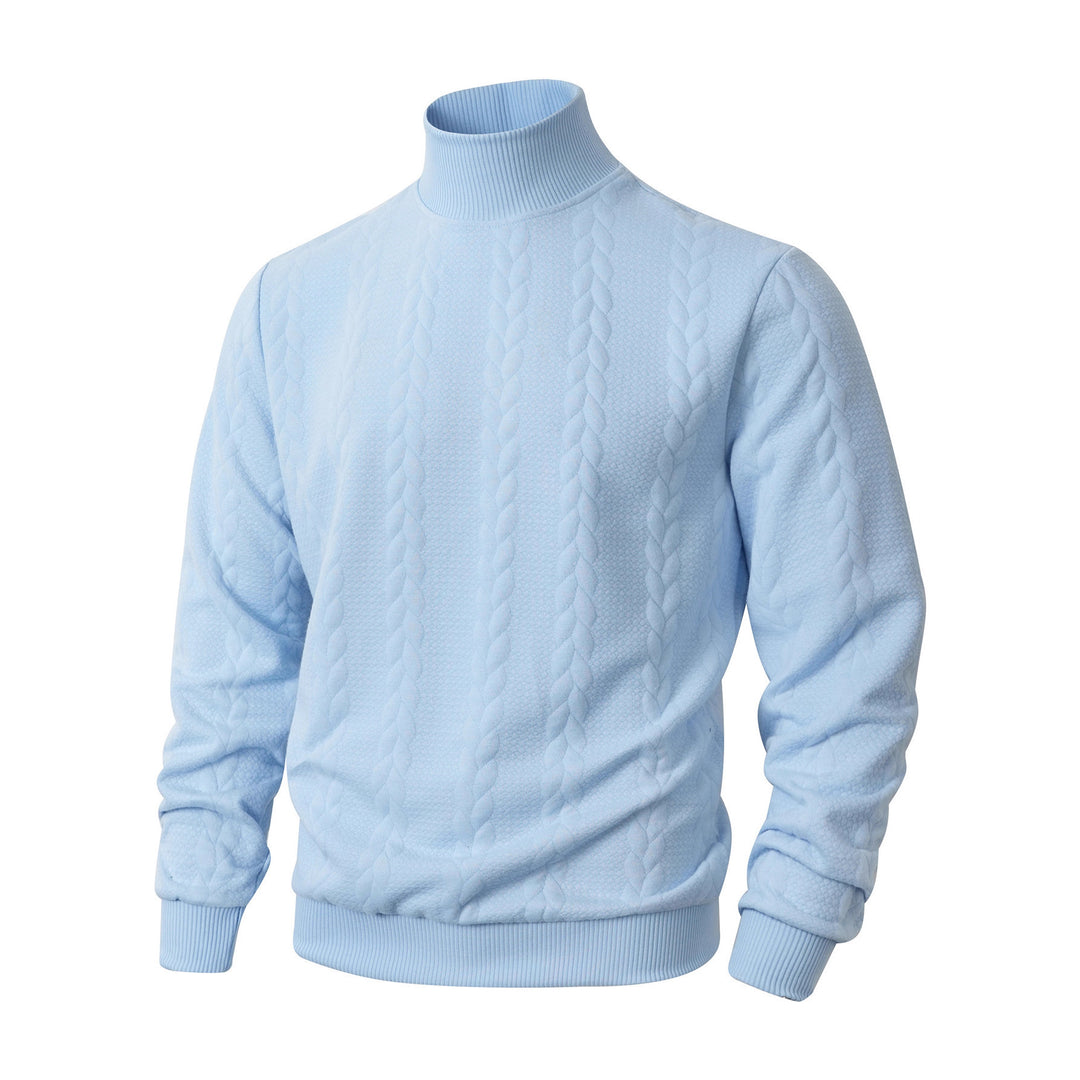 Herren Rollkragenpullover mit Zopfstrickmuster und gerippten Bündchen Drune