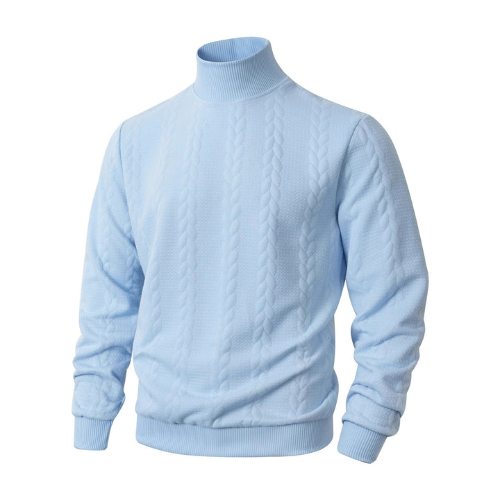 Herren Rollkragenpullover mit Zopfstrickmuster und gerippten Bündchen Drune