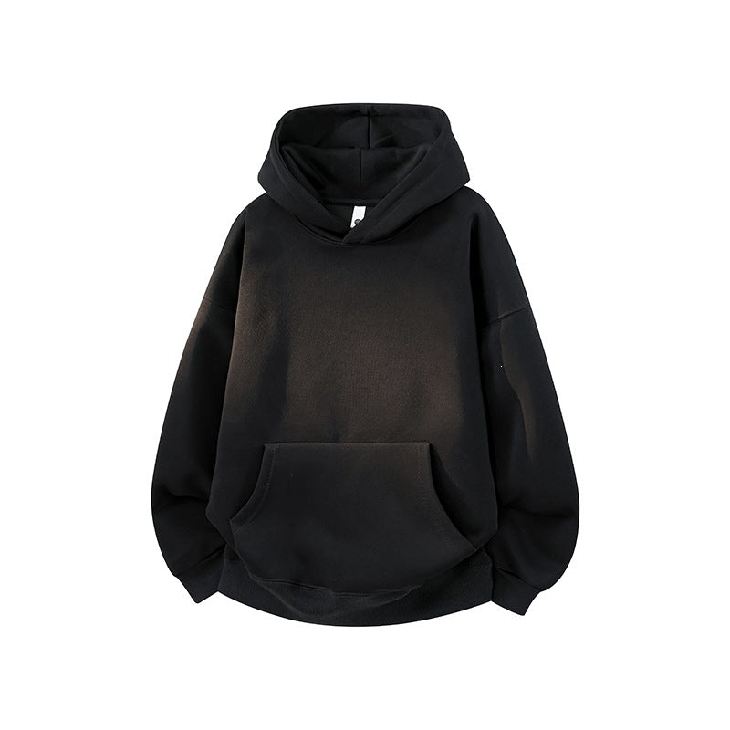 Unisex Oversize-Kapuzenpullover mit Kängurutasche, Raglanärmeln und gerippten Bündchen Drune