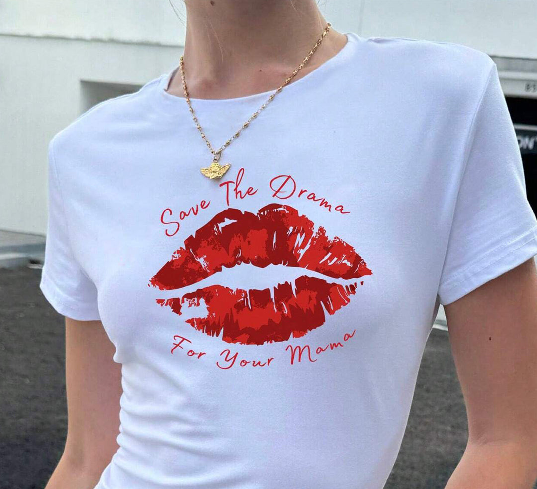 Damen T-Shirt mit kreativem Schlüsselherz-Motiv und modernem Print Drune