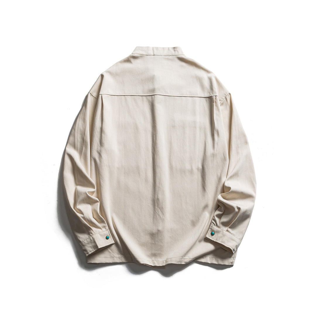 Herren Workwear-Overshirt mit Stehkragen und verdeckter Knopfleiste Drune