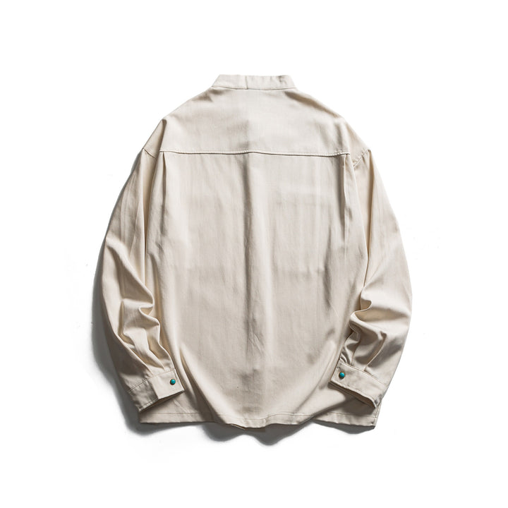 Herren Workwear-Overshirt mit Stehkragen und verdeckter Knopfleiste Drune