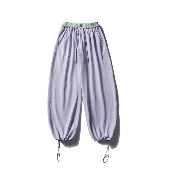 Unisex Weite Ballon-Jogginghose mit Kontrastpaspeln und verstellbaren Saumkordeln Drune