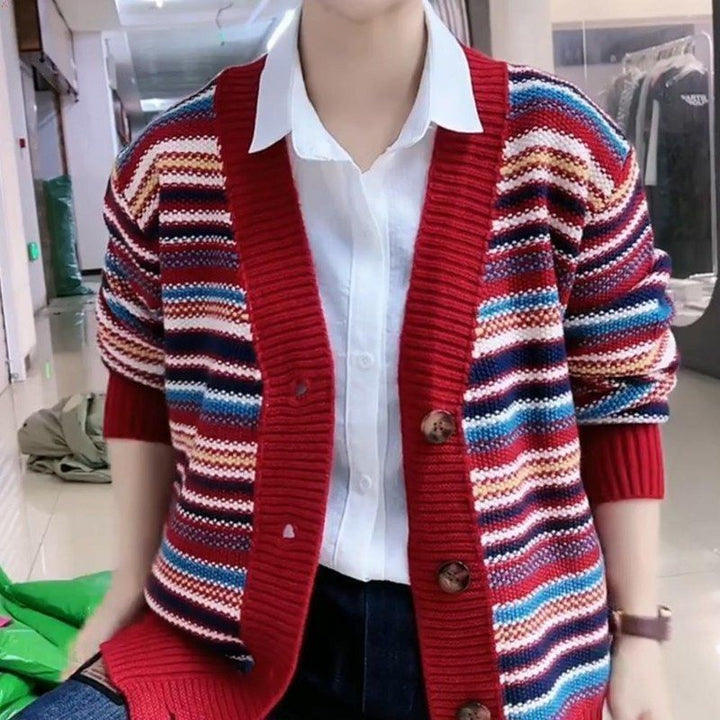 Damen Strickjacke mit vielfältigem Streifendesign Drune