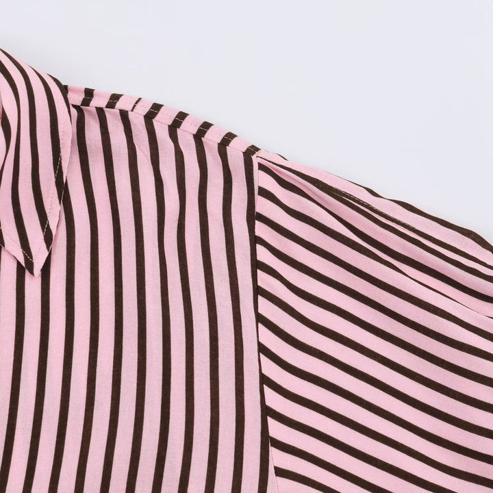 Damen Oversize-Hemdbluse mit tiefem V-Ausschnitt und Ballonärmeln Drune