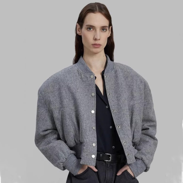 Damen modische Oversized-Jacke aus Wollmix Drune