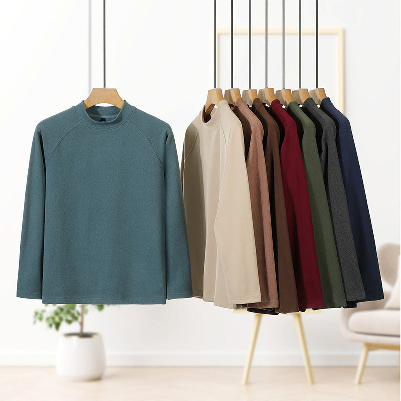 Herren Premium-Mockneck-Pullover aus feinem Woll-Mix mit Raglanärmeln Drune