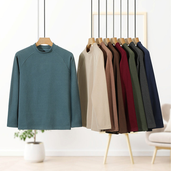 Herren Premium-Mockneck-Pullover aus feinem Woll-Mix mit Raglanärmeln Drune