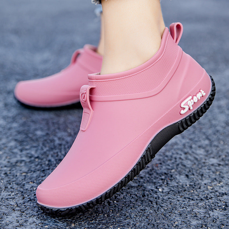 Damen Wasserdichte Ankle-Gummischuhe mit elastischem Schaft und griffiger Laufsohle Drune