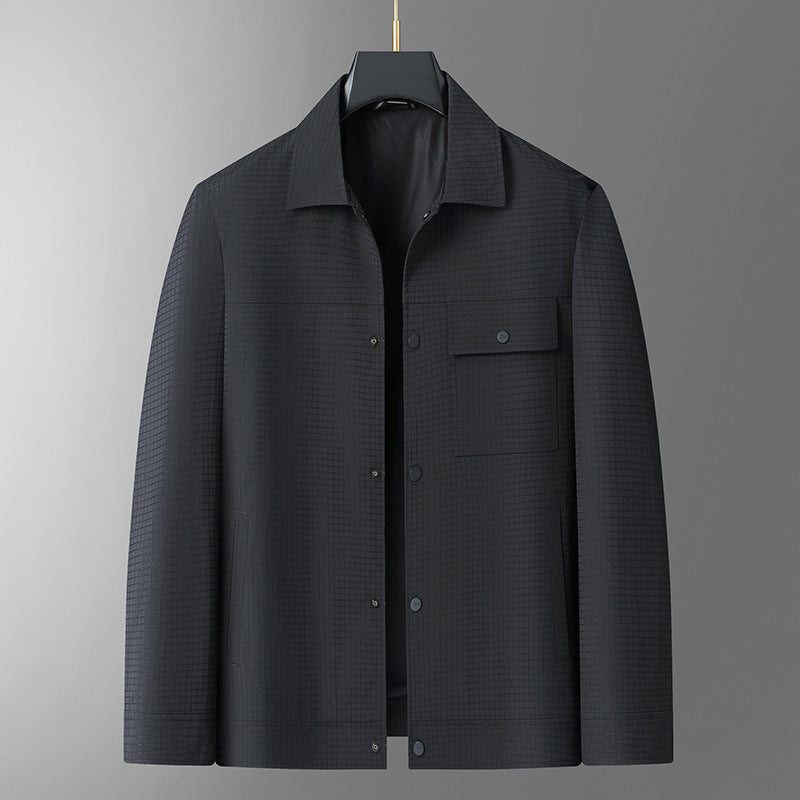 Herren Leichte Hemdjacke aus strukturierter Ripstop-Optik mit Druckknopfleiste Drune