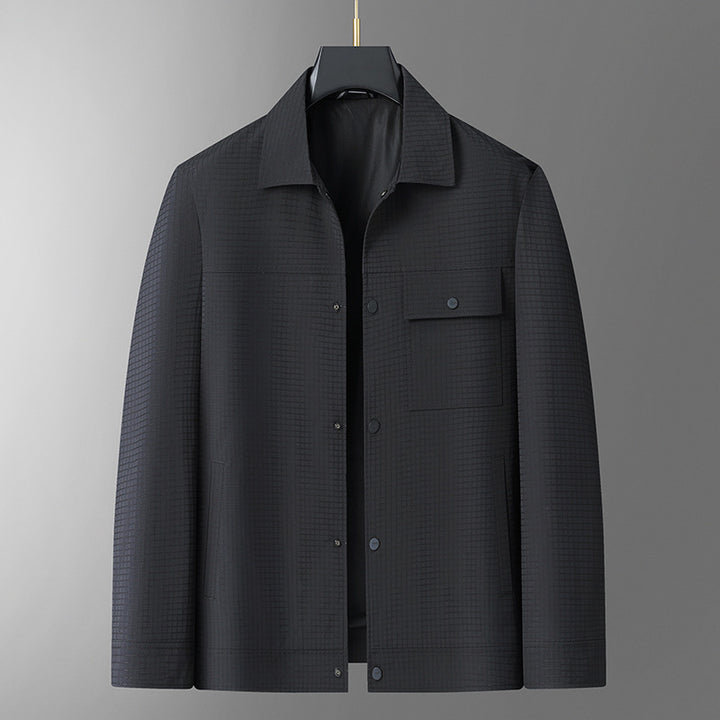 Herren Leichte Hemdjacke aus strukturierter Ripstop-Optik mit Druckknopfleiste Drune