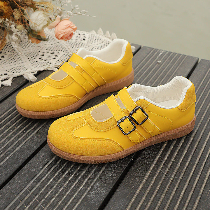 Damen Komfortable Sneakers mit doppeltem Klettverschluss Drune