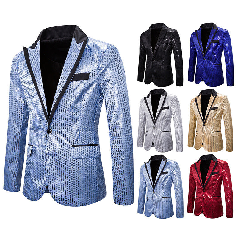 Herren eleganter Pailletten Blazer mit modernem Schnitt Drune