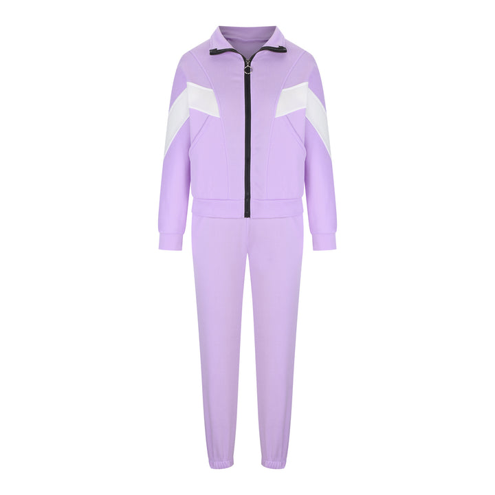 Damen nan athletisches Trainingsset mit Ring-Zipper, eingesetzten Taschen und kontrastierenden Arm-Panels Drune