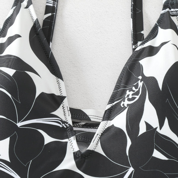 Damen Einteiler Badeanzug mit floralem Design Drune