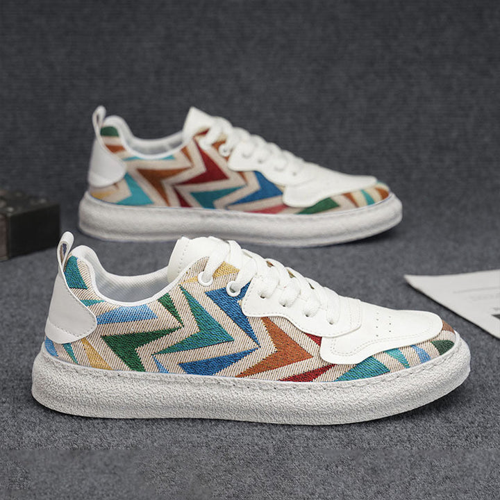 Damen Modische Sneakers mit farbenfrohem Chevron-Muster Drune