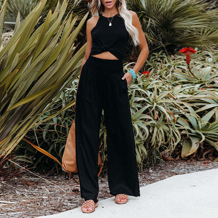 Damen Weite Sommerhose mit elastischem Bund und legerem Schnitt Drune