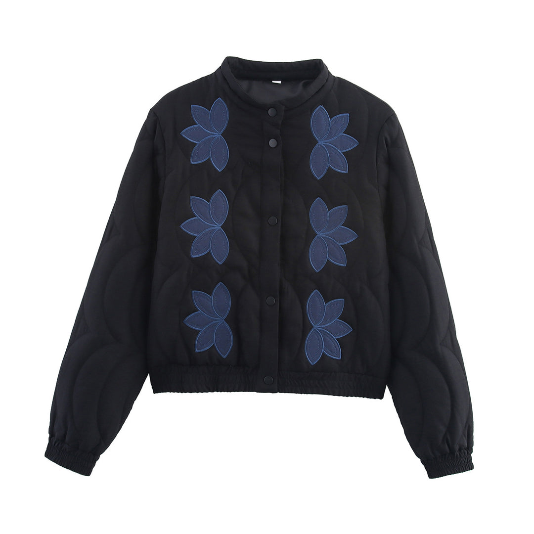 Damen Steppjacke mit floralem Design und elastischen Ärmeln Drune