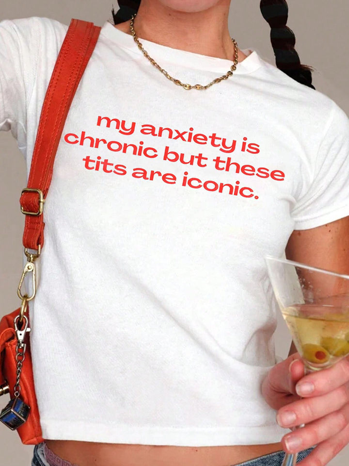 Damen T-Shirt mit kreativem Schlüsselherz-Motiv und modernem Print Drune