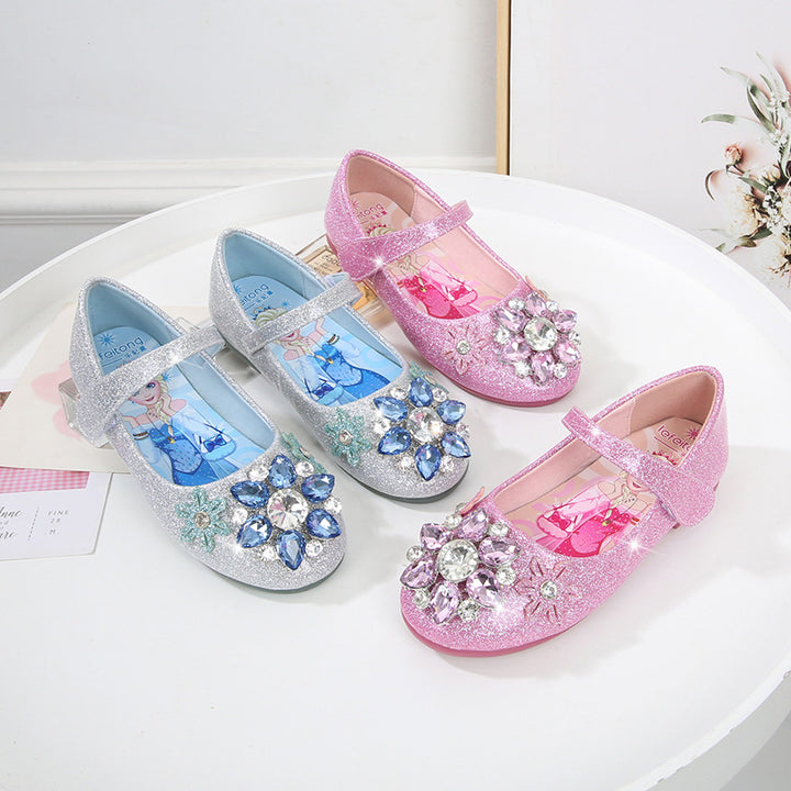 Mädchen Glitzernde Ballerinaschuhe mit Blumenapplikation Drune