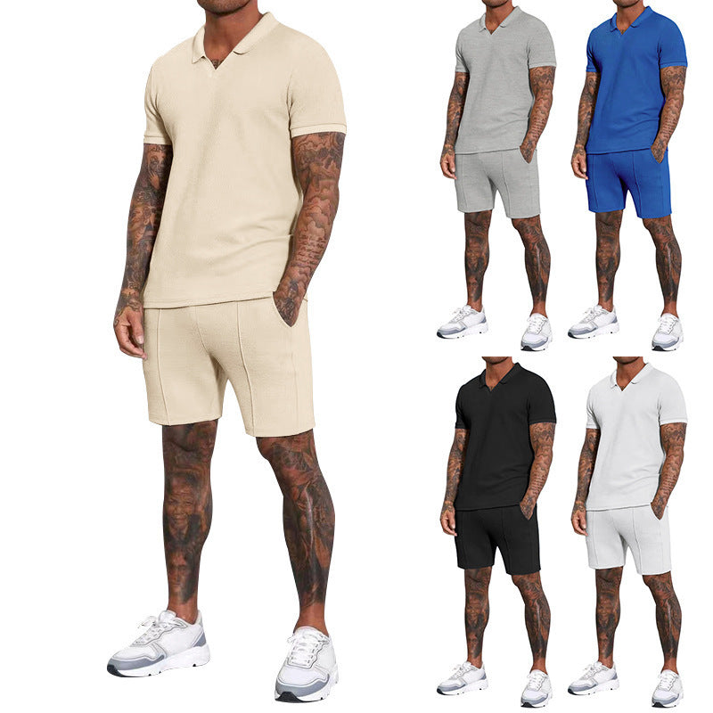 Herren Polo-Shirt und Shorts Set mit atmungsaktiver Struktur Drune