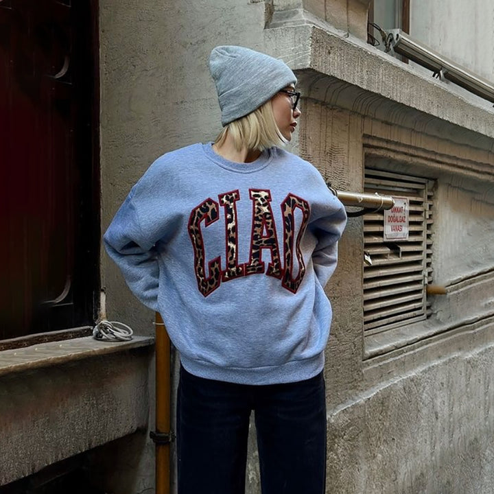 Damen Urbaner Sweatshirt mit auffälligem Logo Drune