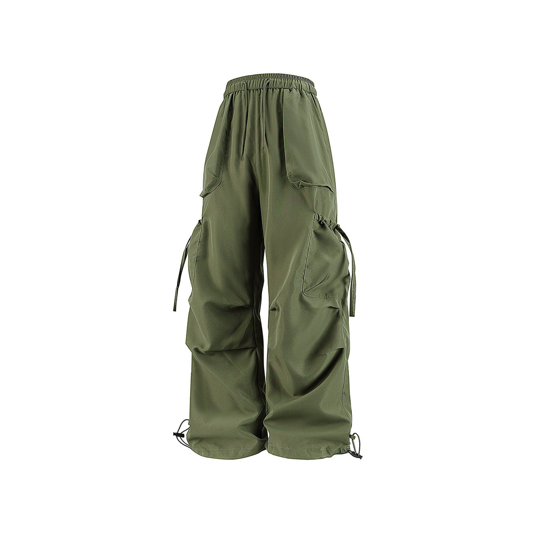 Herren Oversized Cargo‑Bundhose im Baggy‑Utility‑Cut mit Elastikbund, Klapptaschen und verstellbaren Saumabschlüssen Drune