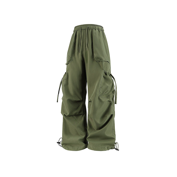 Herren Oversized Cargo‑Bundhose im Baggy‑Utility‑Cut mit Elastikbund, Klapptaschen und verstellbaren Saumabschlüssen Drune