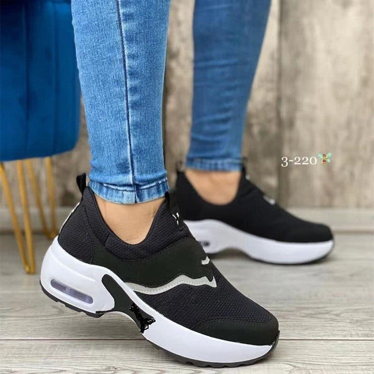 Damen Slip-On Plateausneaker mit Luftkammer und gestricktem Obermaterial Drune
