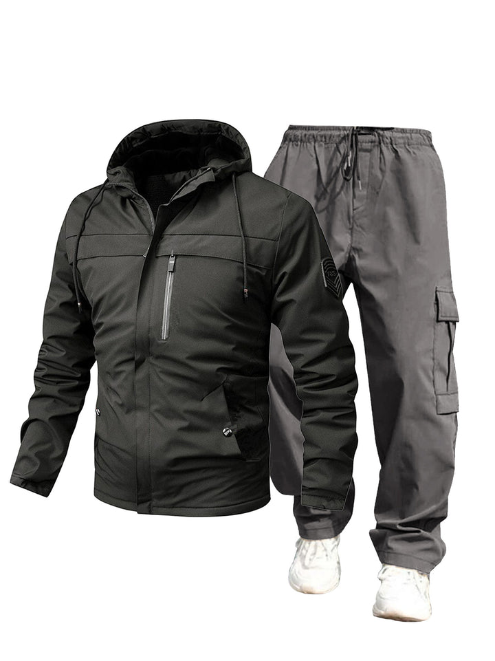 Herren Wetterfeste Outdoor-Jacke und Cargo-Hose Drune