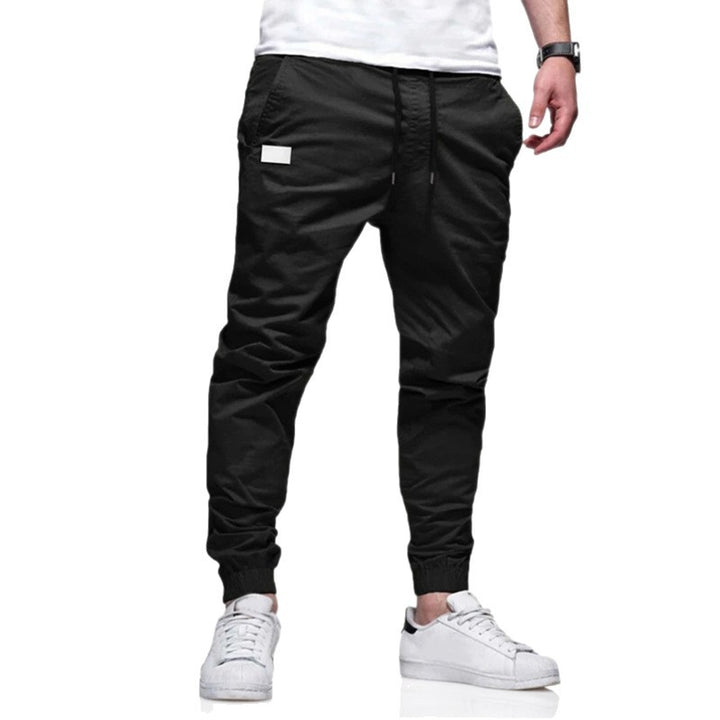 Herren urbaner tapered Twill-Jogger mit elastischem Knöchelabschluss Kordelbund und diskreter Utility-Tasche Drune