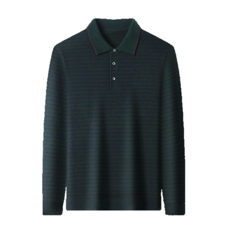 Herren Langarm-Polo mit eleganter Struktur und modernem Kragen Drune