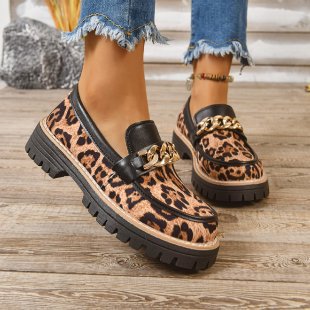 Damen Modische Lack-Loafer mit übergroßer Schleife und grober Profilsohle Drune