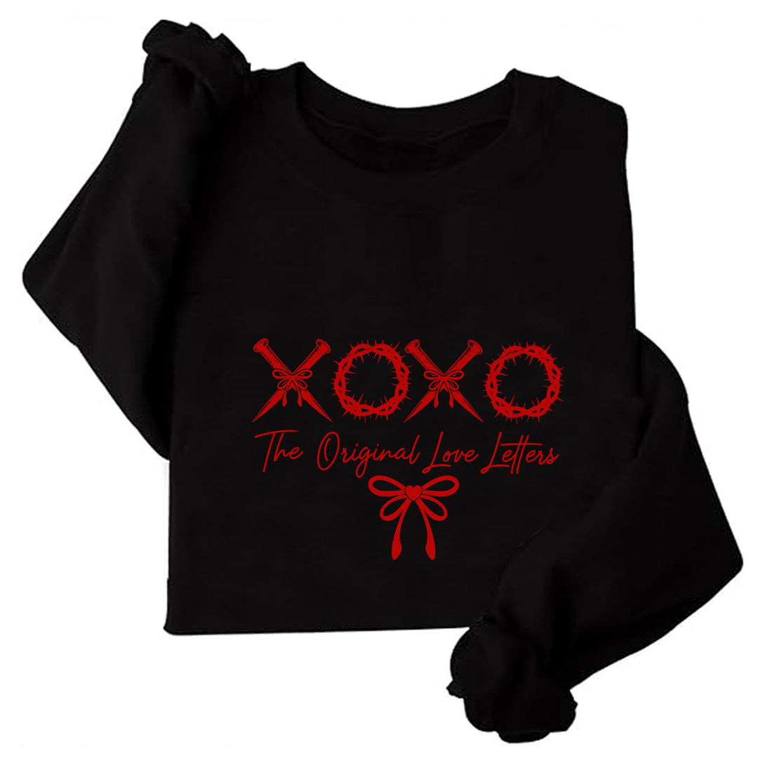 Damen lässiger Sweater mit einzigartigem Schriftzug und weichem Material Drune