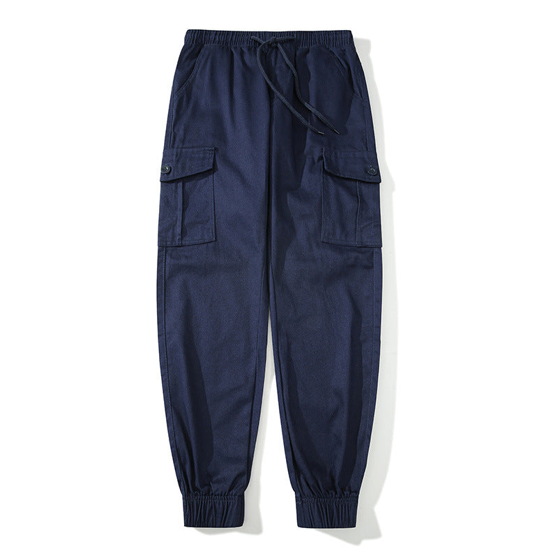 Herren Cargo-Joggerhose mit elastischem Bund, Klappentaschen und gerippten Knöcheln Drune