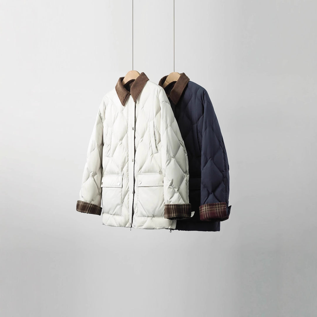 Damen Steppjacke mit karierten Akzenten Drune
