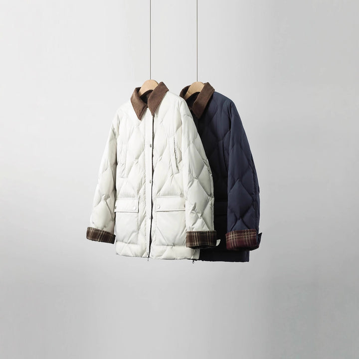 Damen Steppjacke mit karierten Akzenten Drune